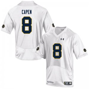 Notre Dame Fighting Irish Men's Cole Capen #8 White Under Armour Authentic Stitched College NCAA Football Jersey LFS3399CH